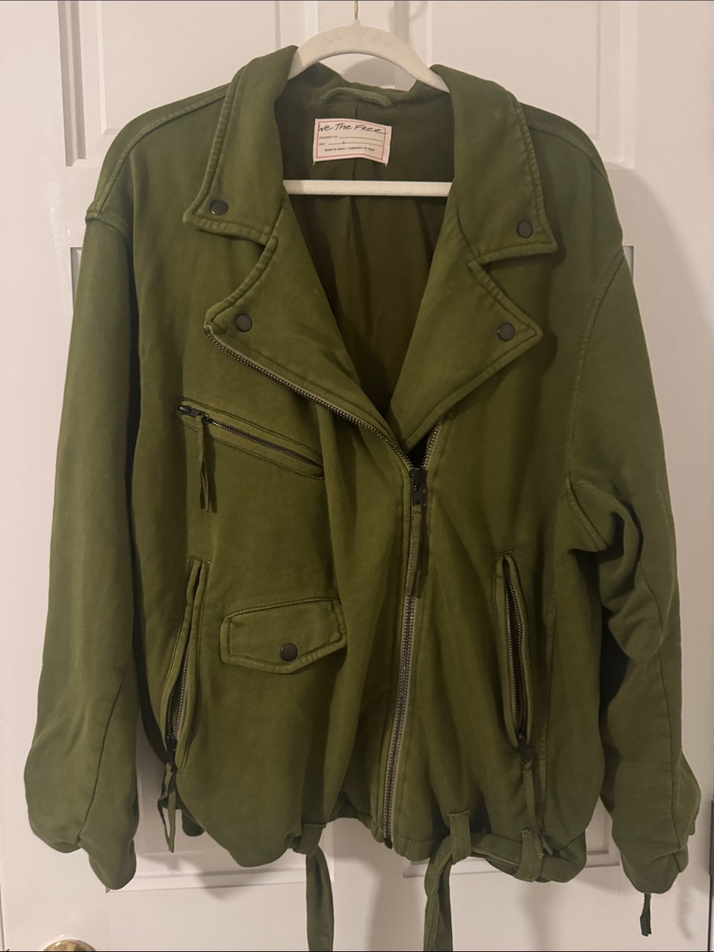 Gorgeous Free people Olive Green Women’s Moto Jacket